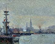 Joseph Delattre Le Port de Rouen oil painting artist